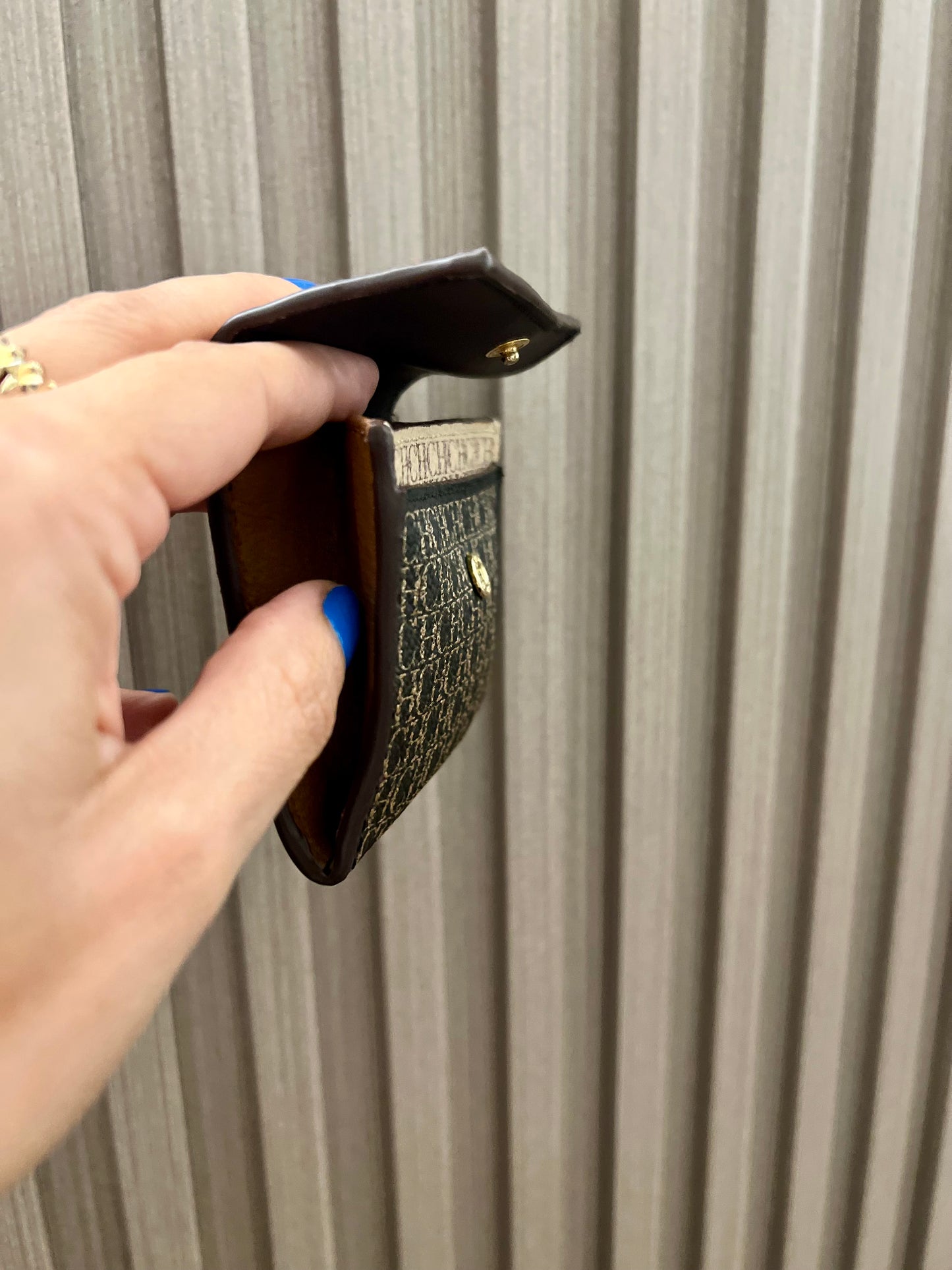 Carolina Herrera mini Wallet Caracas marrón beige