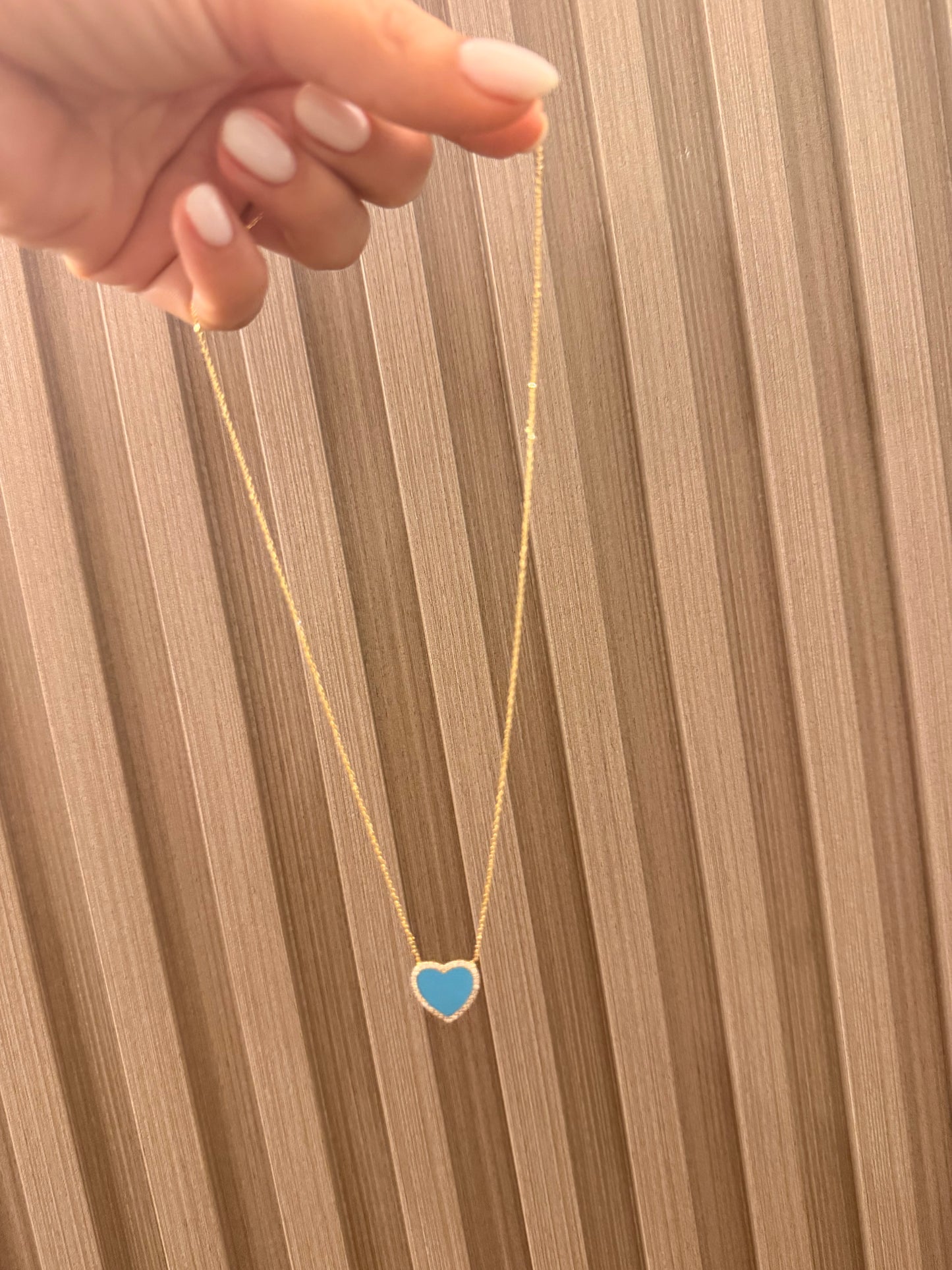 Cadena de Corazón Turquesa
