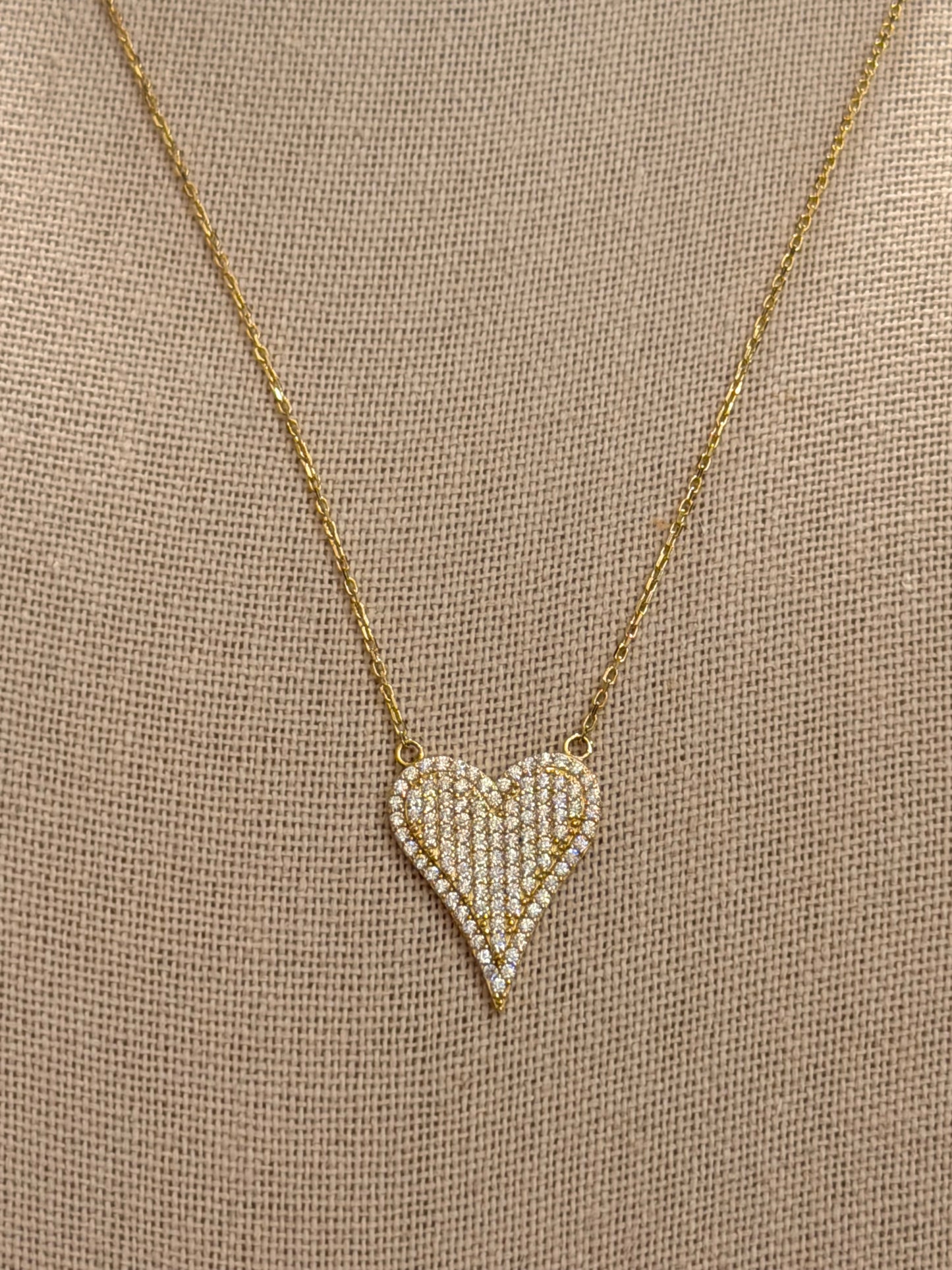 Cadena de corazón oro 18 kil con Cz