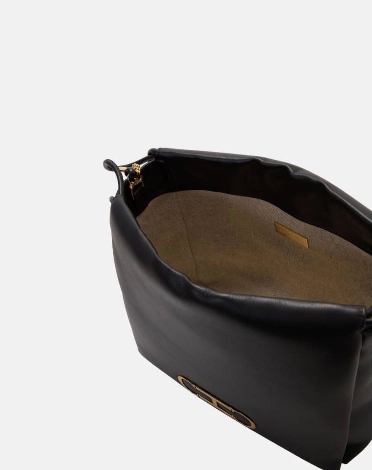 Bolso Carolina Herrera Initials Insignia Soft Bucket Negro