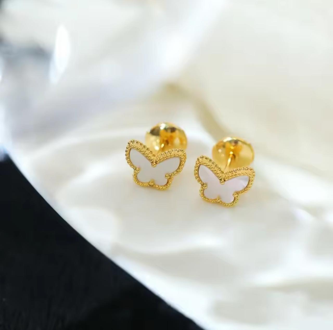 Set mariposa madre perla en plata 925 Gold
