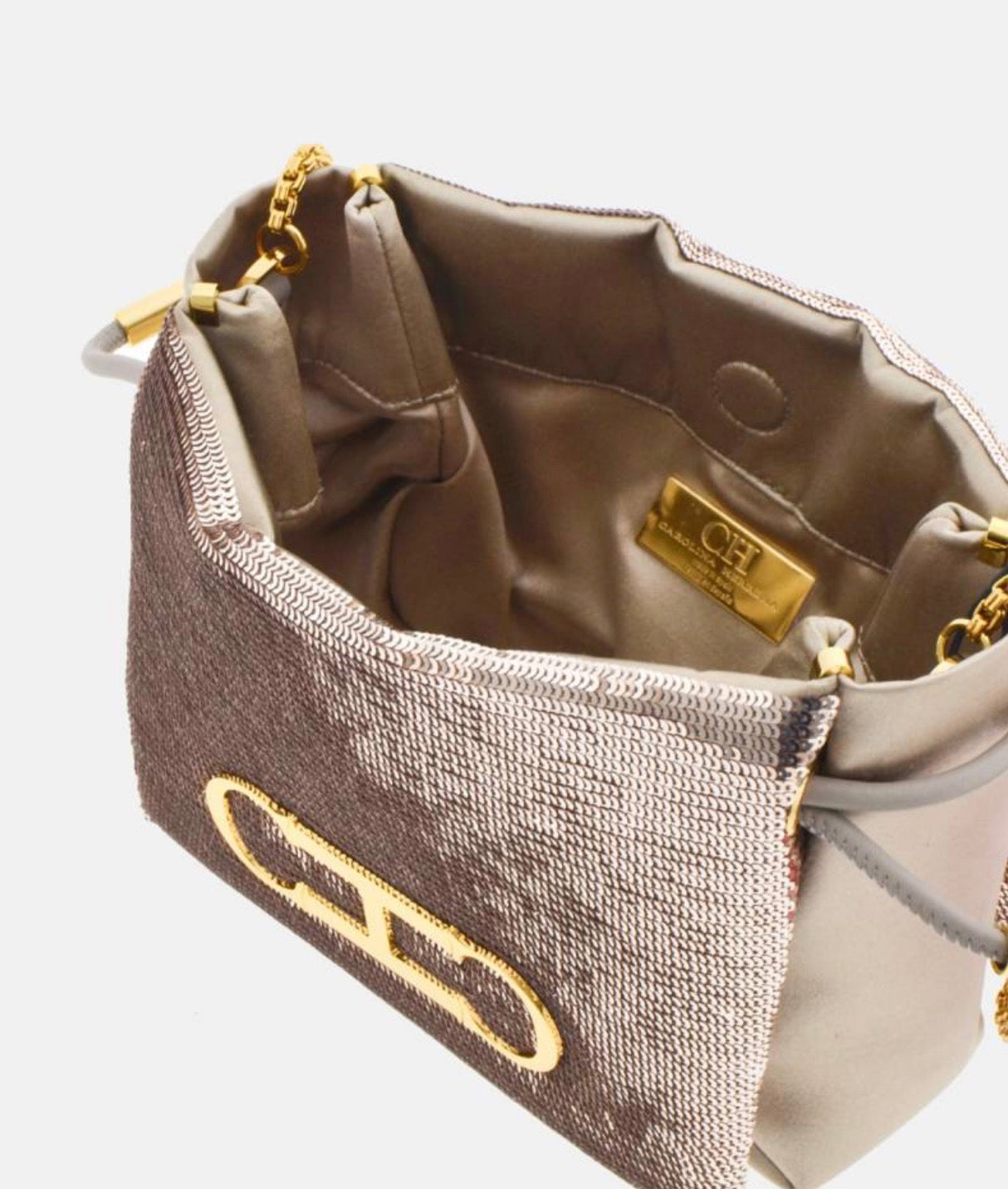 Pre Order Bolso Carolina Herrera Initials Insignia Soft Bucket Mini