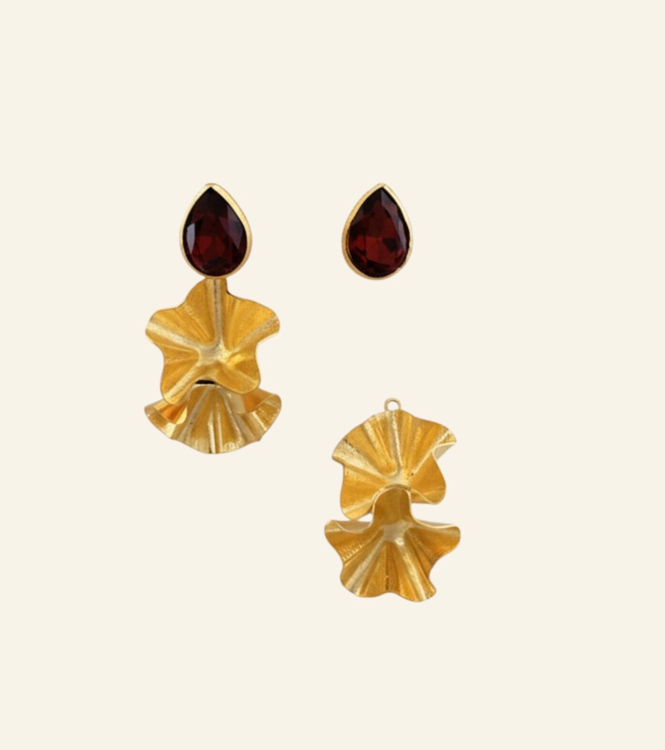 Aretes rodinados oro Golfilled baño oro 24 kil