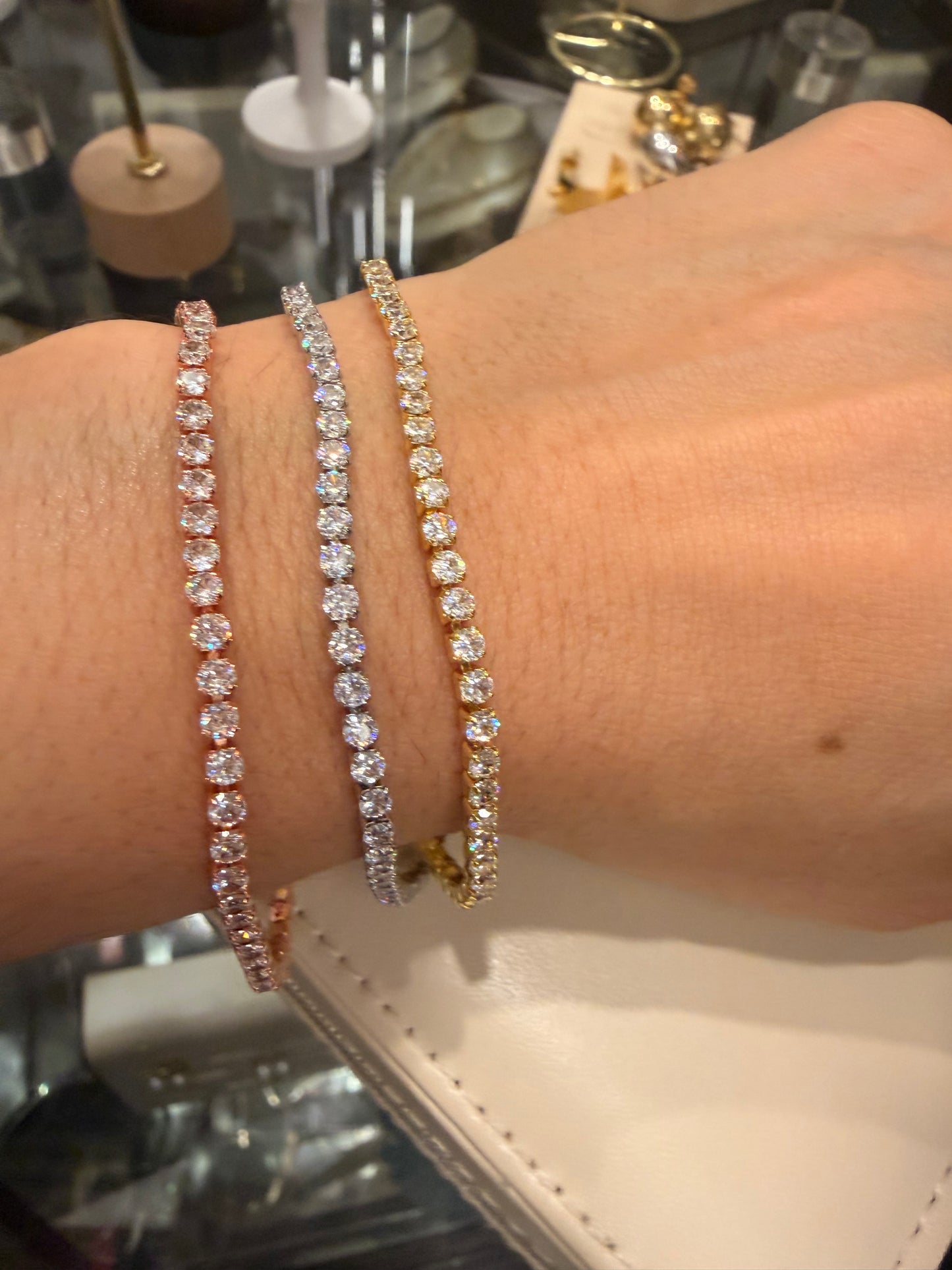 Tennis rodinadas tres tonos Gold, rose y silver