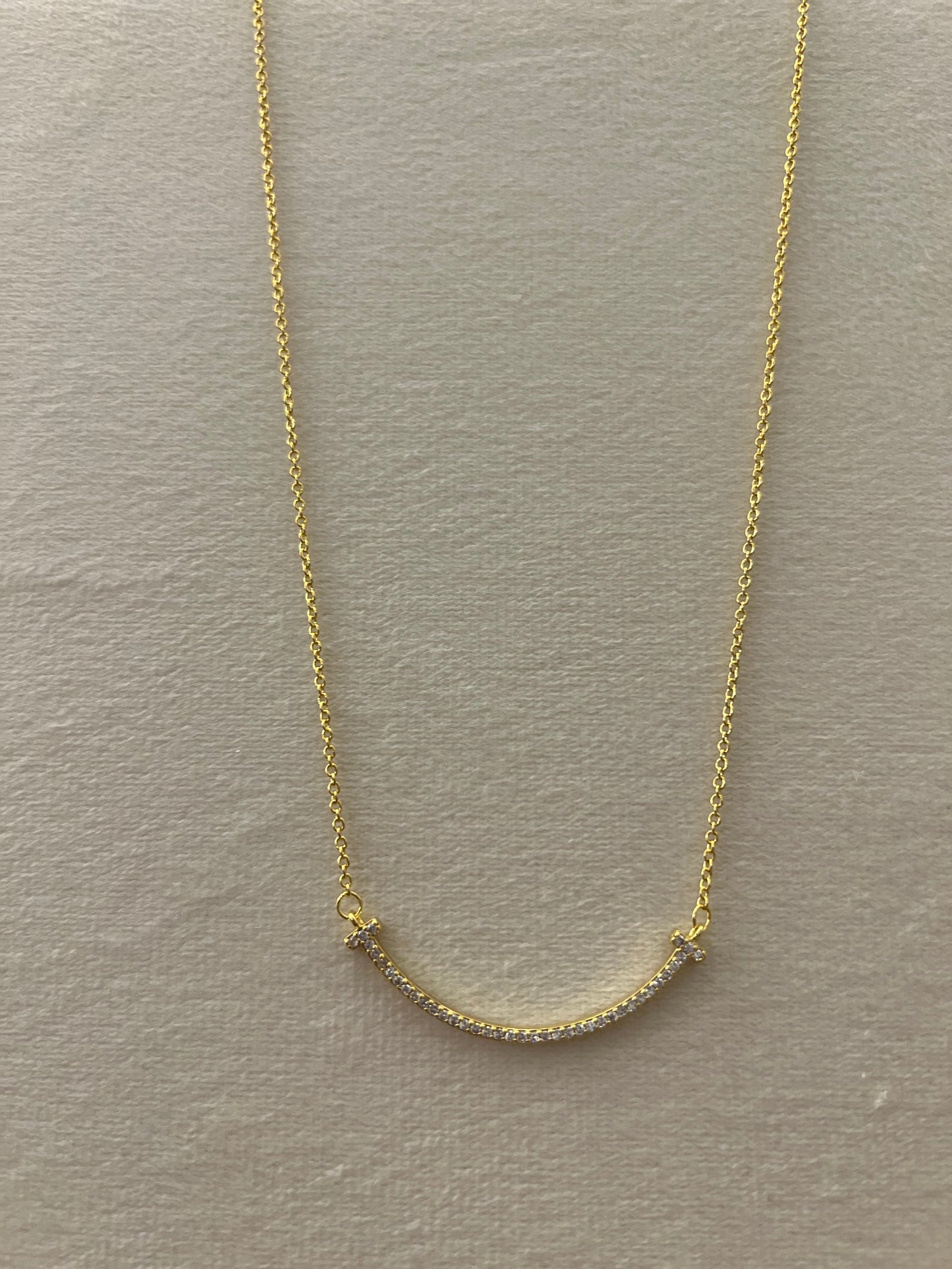 Cuello Sonrisa con Cz Plata 925 Gold