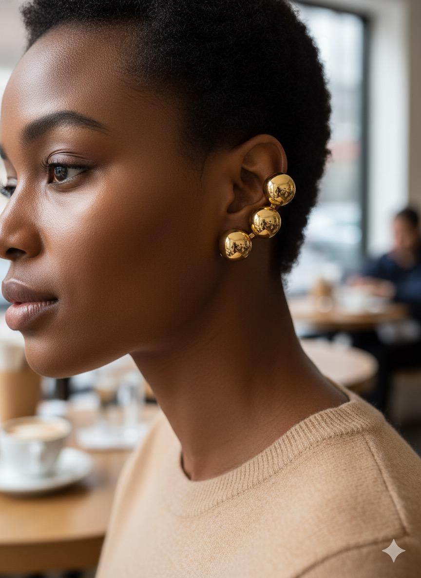 Aretes rodinados oro Golfilled baño oro 24 kil
