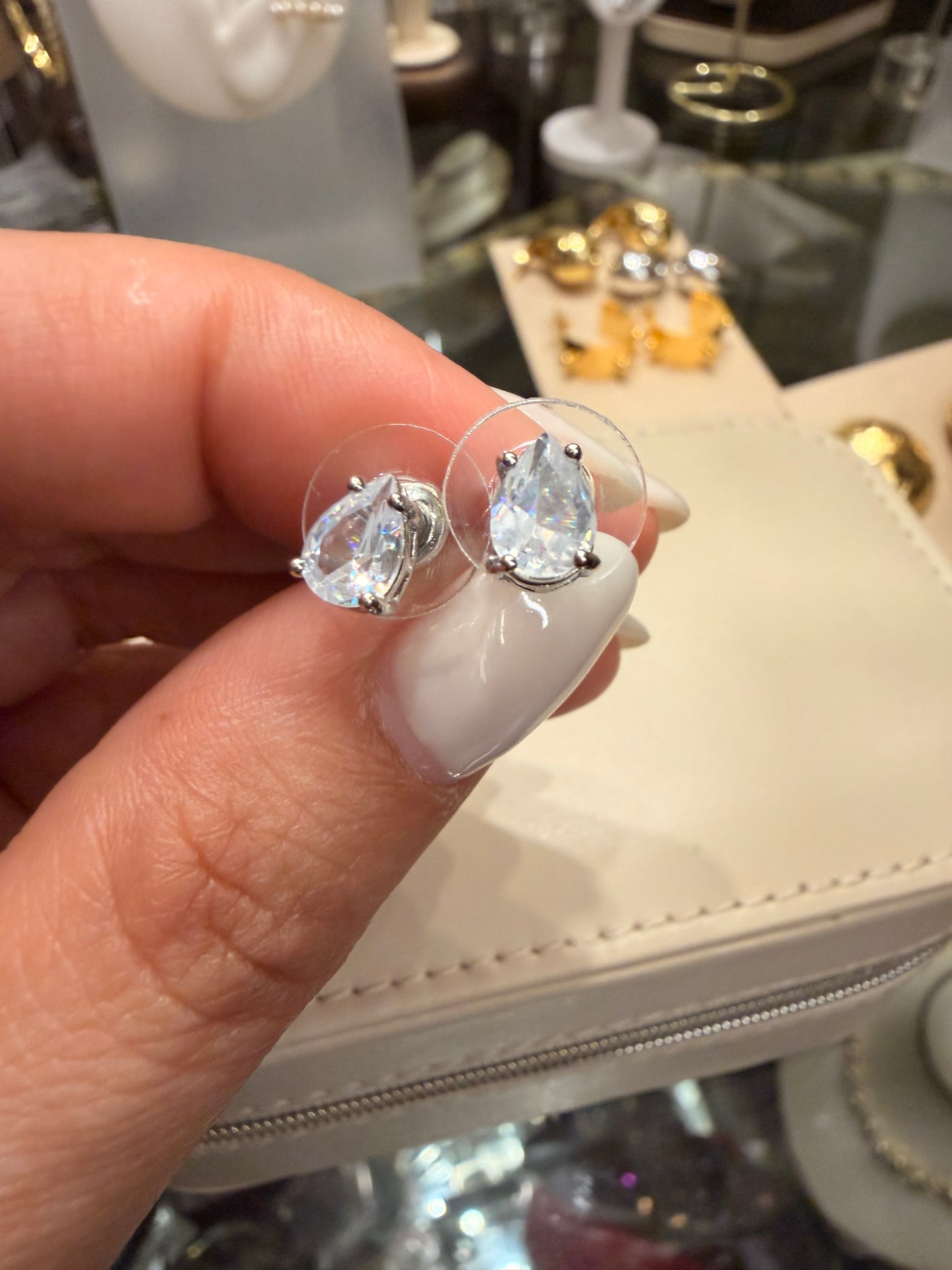 Set Marquise Silver. Tennis & studs en corte marquesa