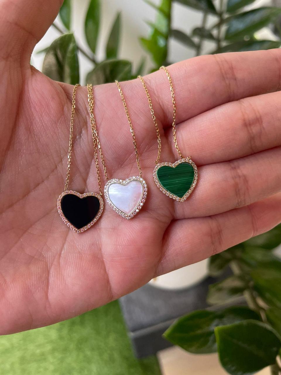 Cadena de Corazón Malaquita (Medium)