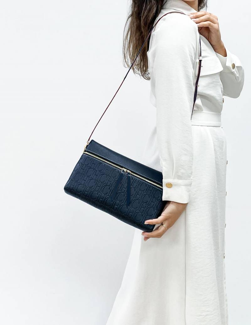 Bolso Carolina Herrera Inro Sello Azul Marino!
