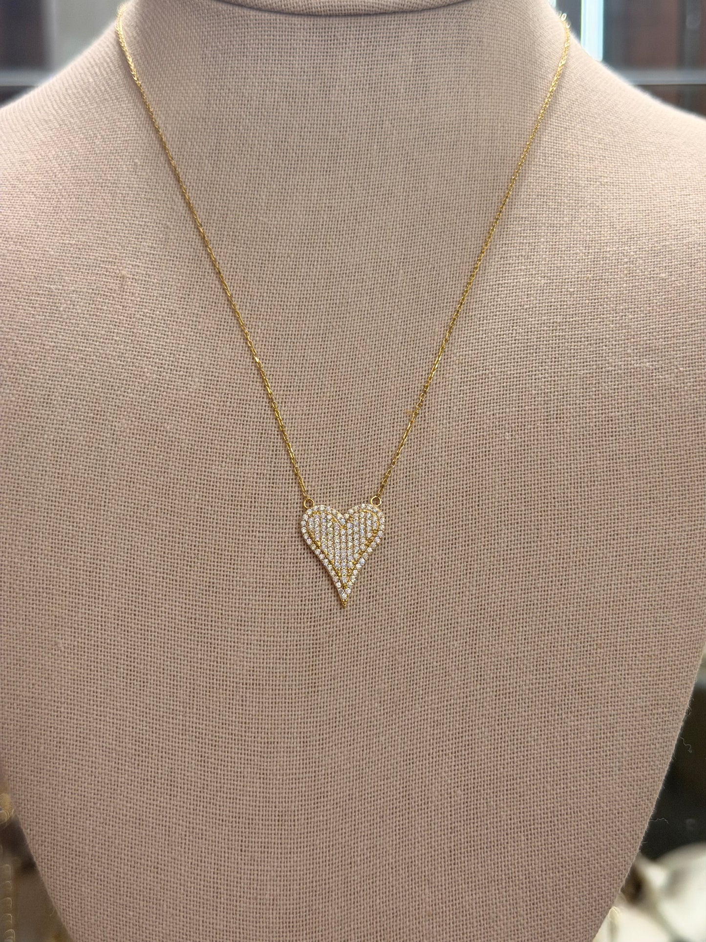 Cadena de corazón oro 18 kil con Cz