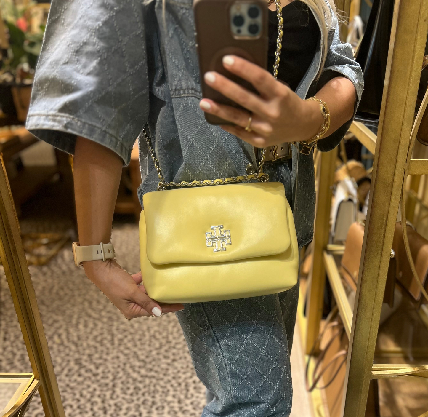 Bolso Tory Burch Britten Leather Puffy
Small Adjustable 
Shoulder Bag