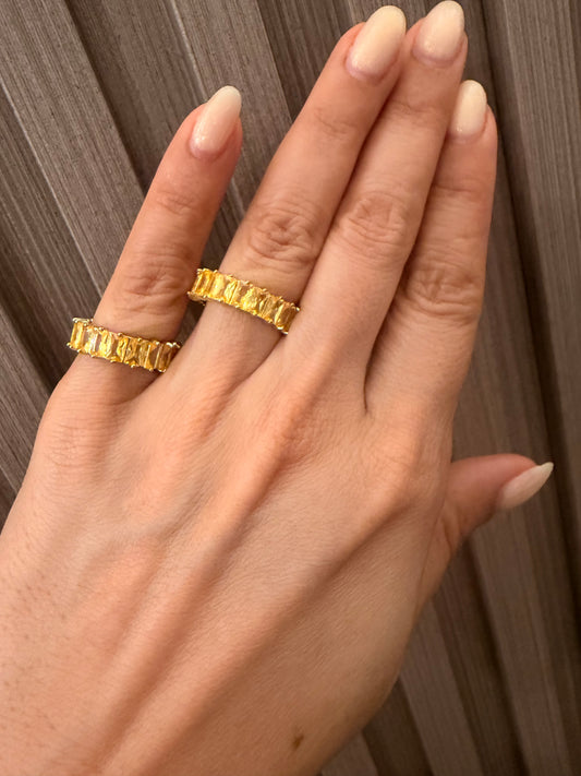 Anillo de baguettes Yellow rodinado