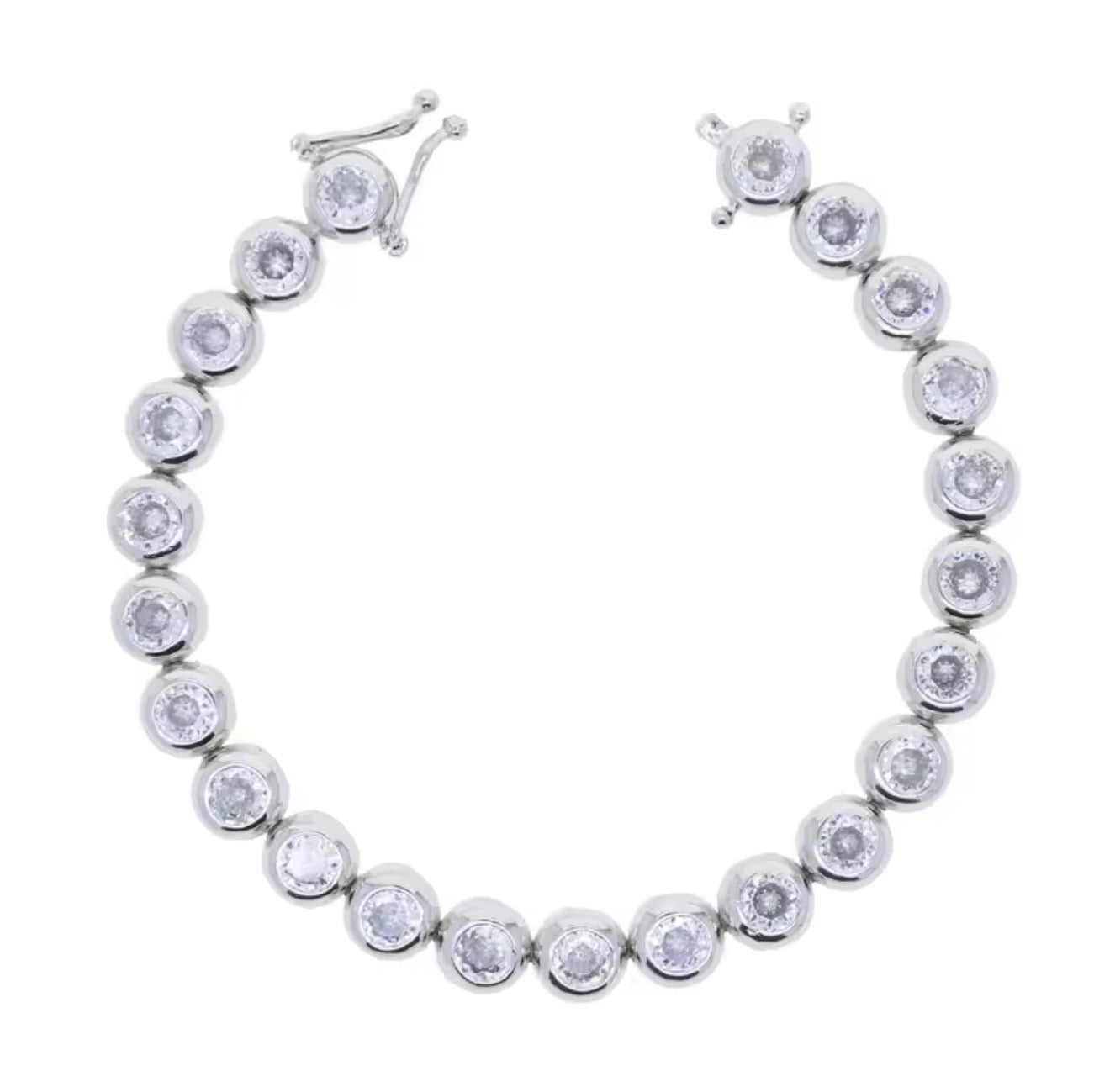 Tennis rodinada silver con Cz redondos