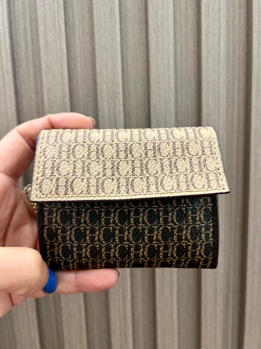 Carolina Herrera mini Wallet Caracas marrón beige
