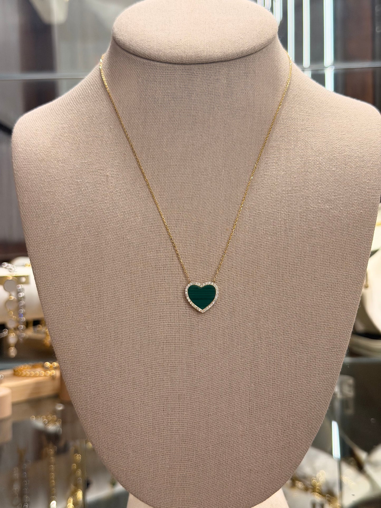 Cadena de Corazón Malaquita (Medium)