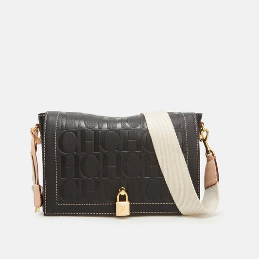 PRE-ORDER Bolso Carolina Herrera Andy Locked Crossbody Negro Tatuado