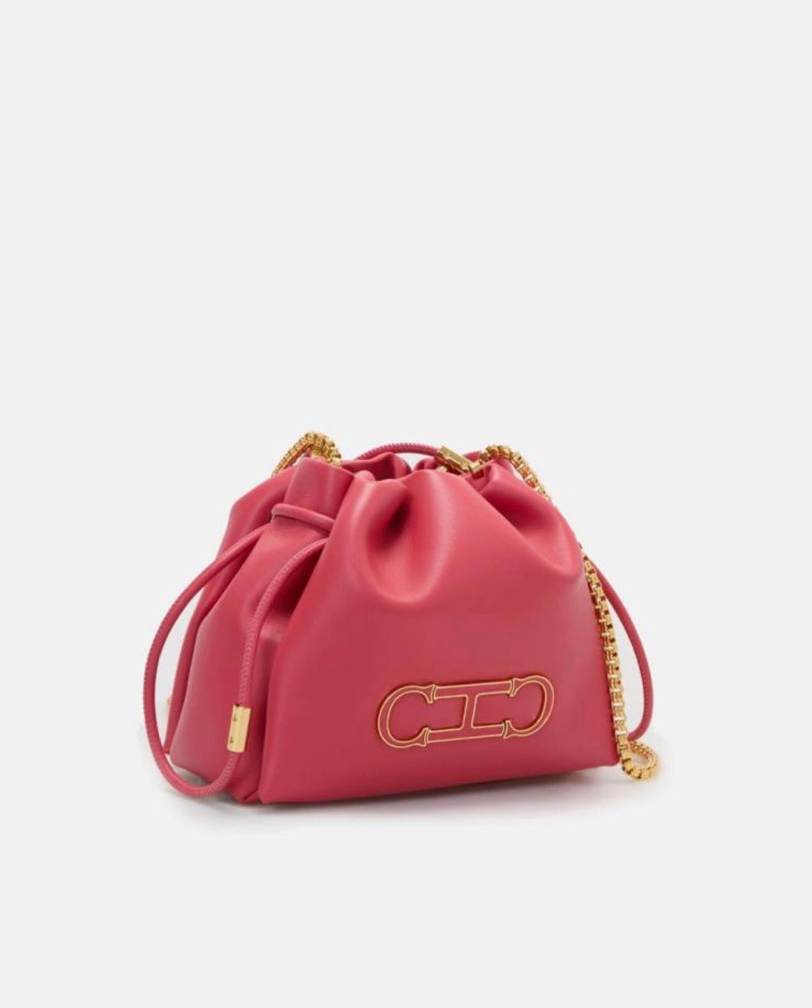 Pre Order Bolso Carolina Herrera Initials insignia soft bucket color Geranio