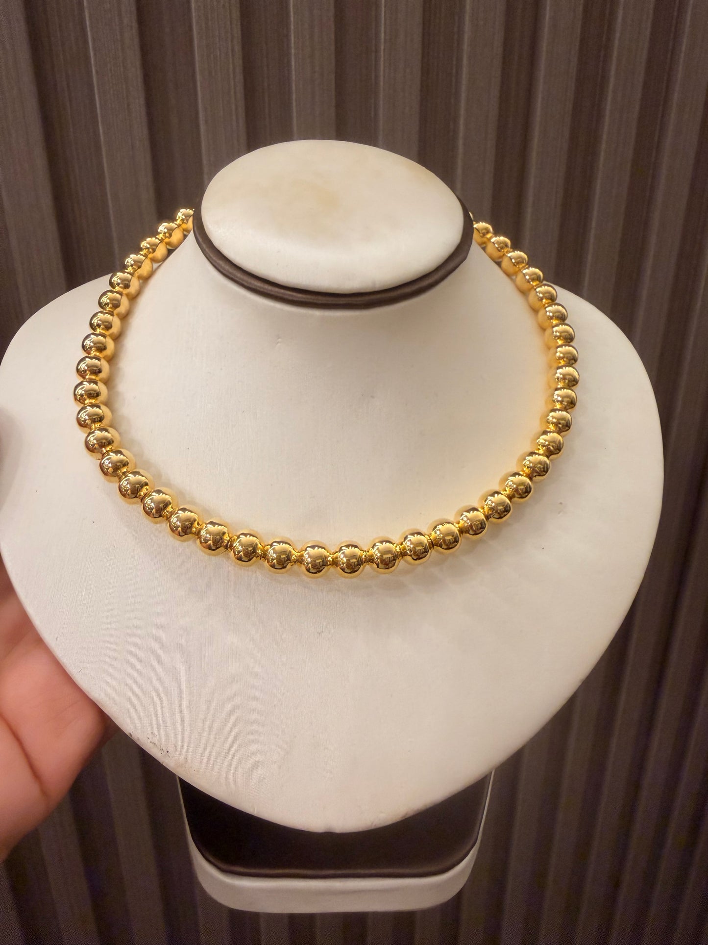 Set cuello y pulsera de balines rodinado oro Golfilled baño oro 24 kil