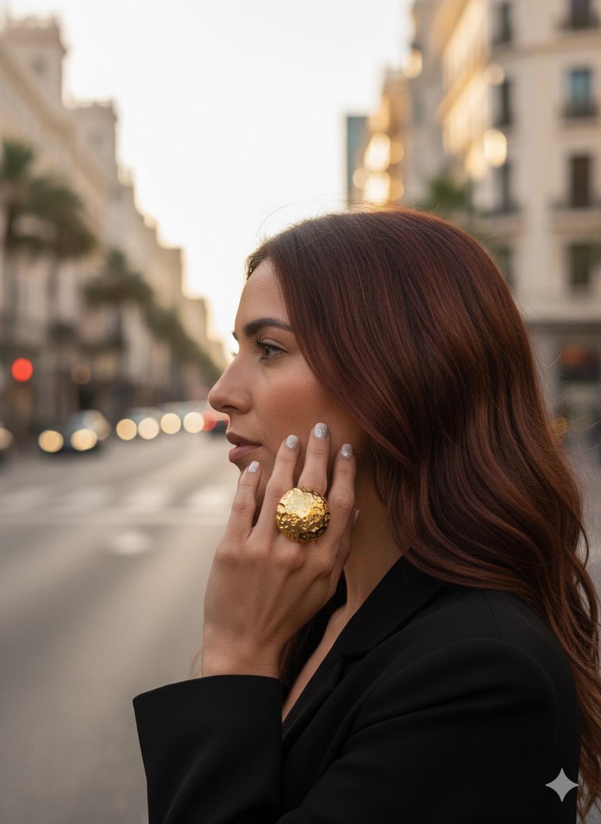 Anillo rodinado oro Golfilled baño de oro de 24 kil