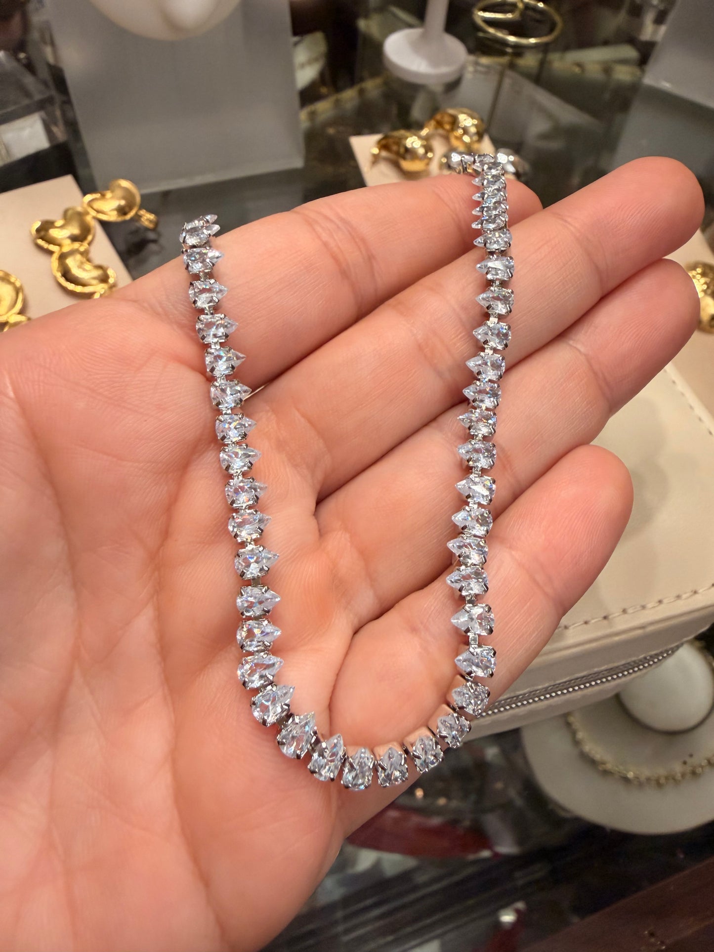 Set Marquise Silver. Tennis & studs en corte marquesa