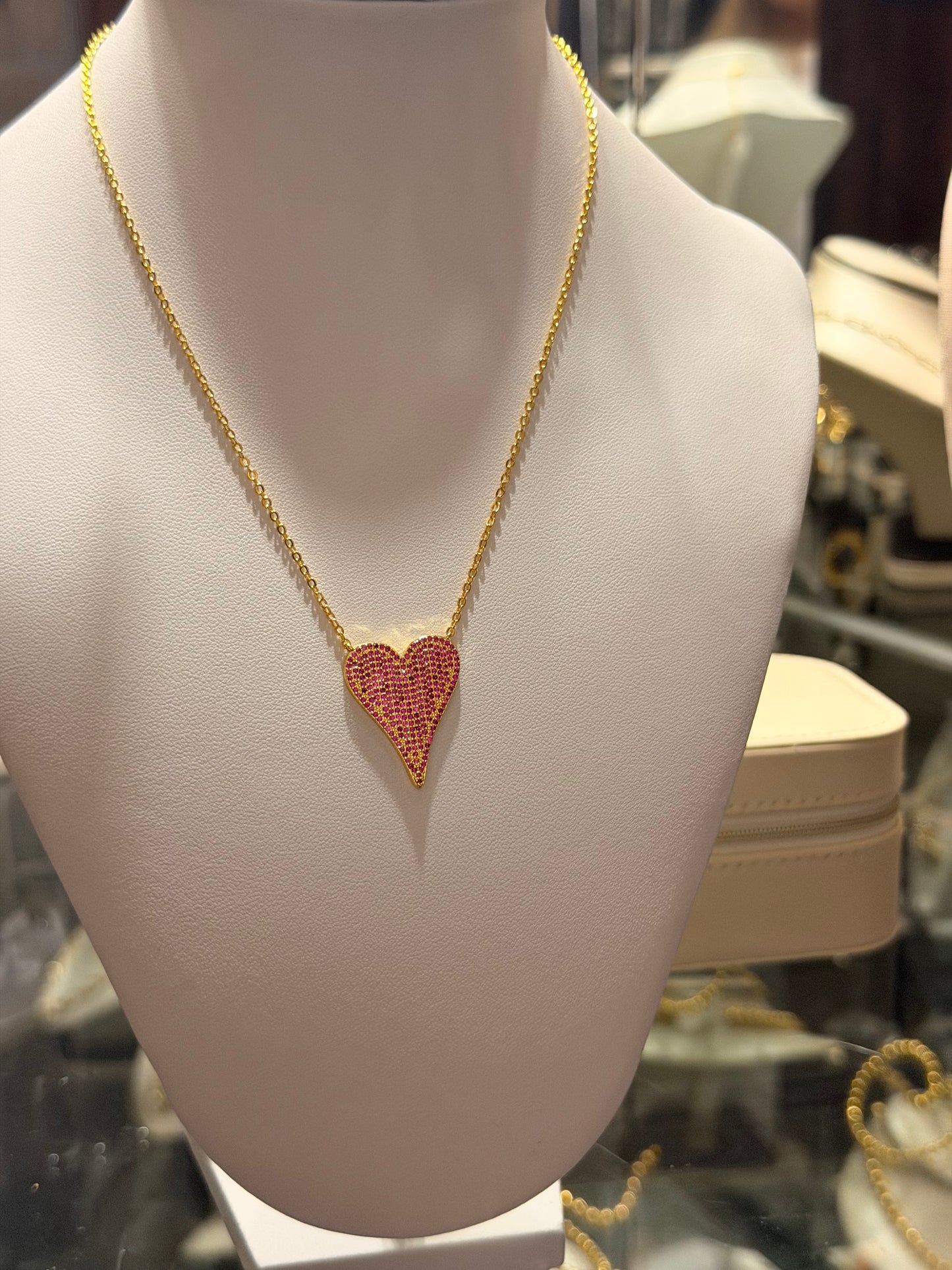 Cuello de corazón Cz Pink