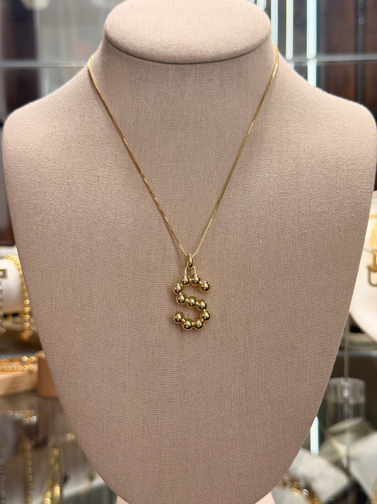 Cadena letra S de balines rodinado