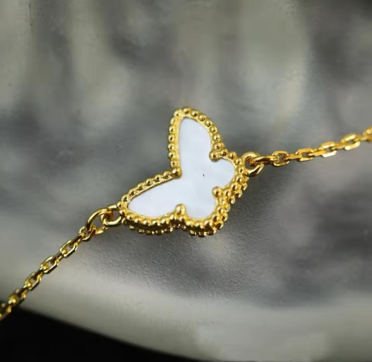 Set mariposa madre perla en plata 925 Gold