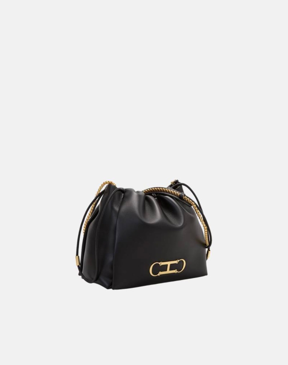 Bolso Carolina Herrera Initials Insignia Soft Bucket Negro