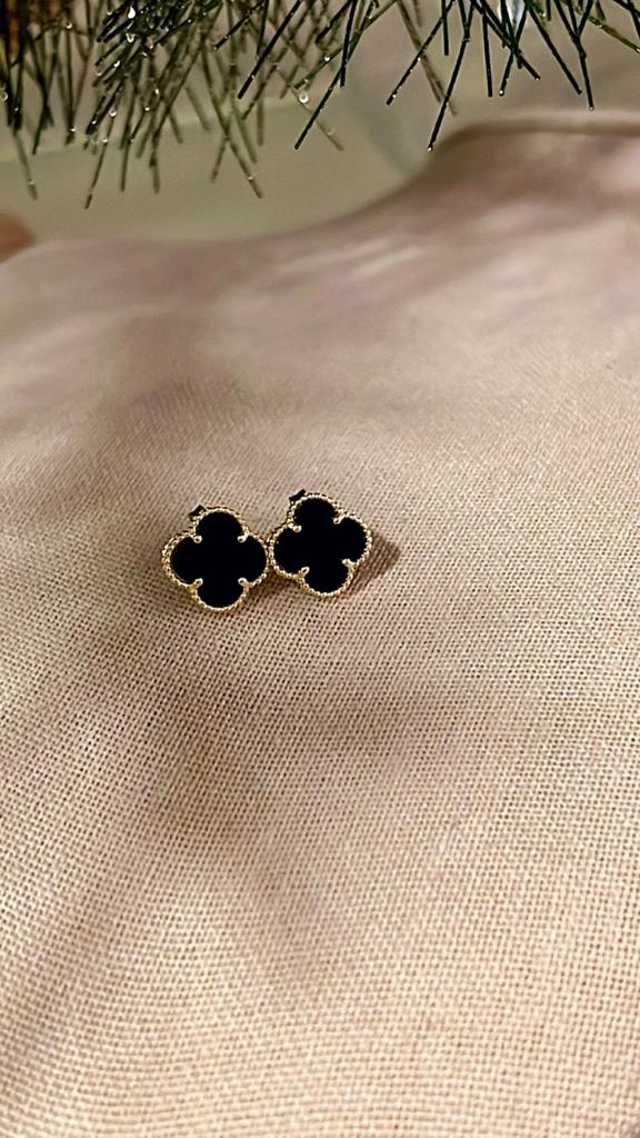 Aretes de Oro Flor - Onyx