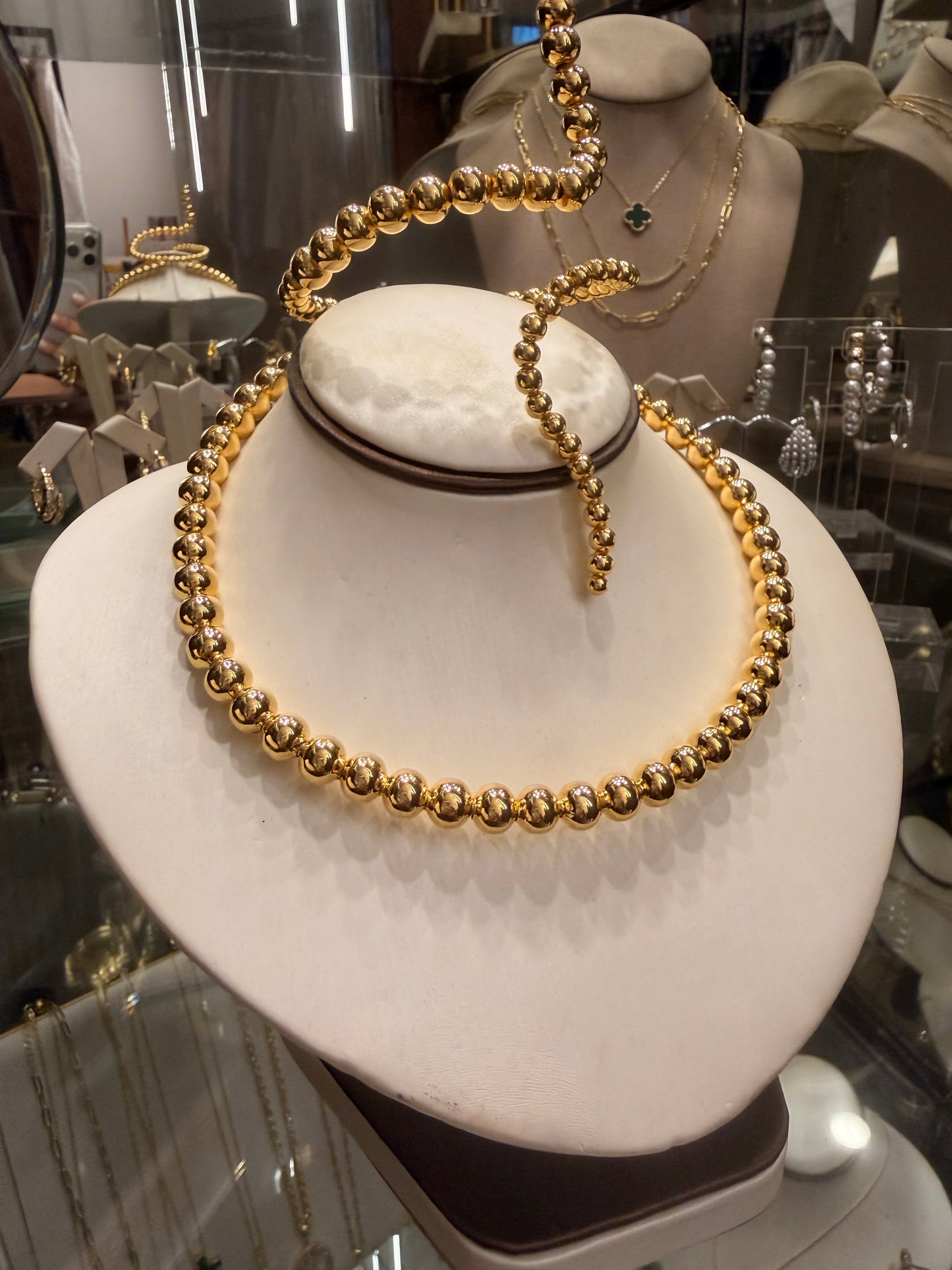 Set cuello y pulsera de balines rodinado oro Golfilled baño oro 24 kil