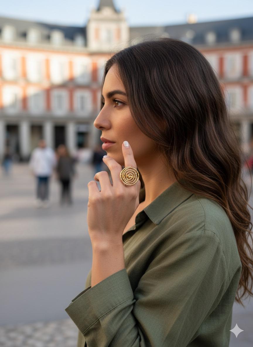 Anillo rodinado oro Goldfilled baño oro 24 kil