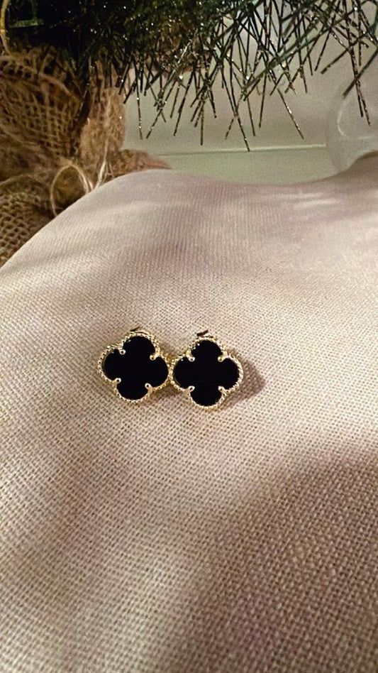 Aretes de Oro Flor - Onyx