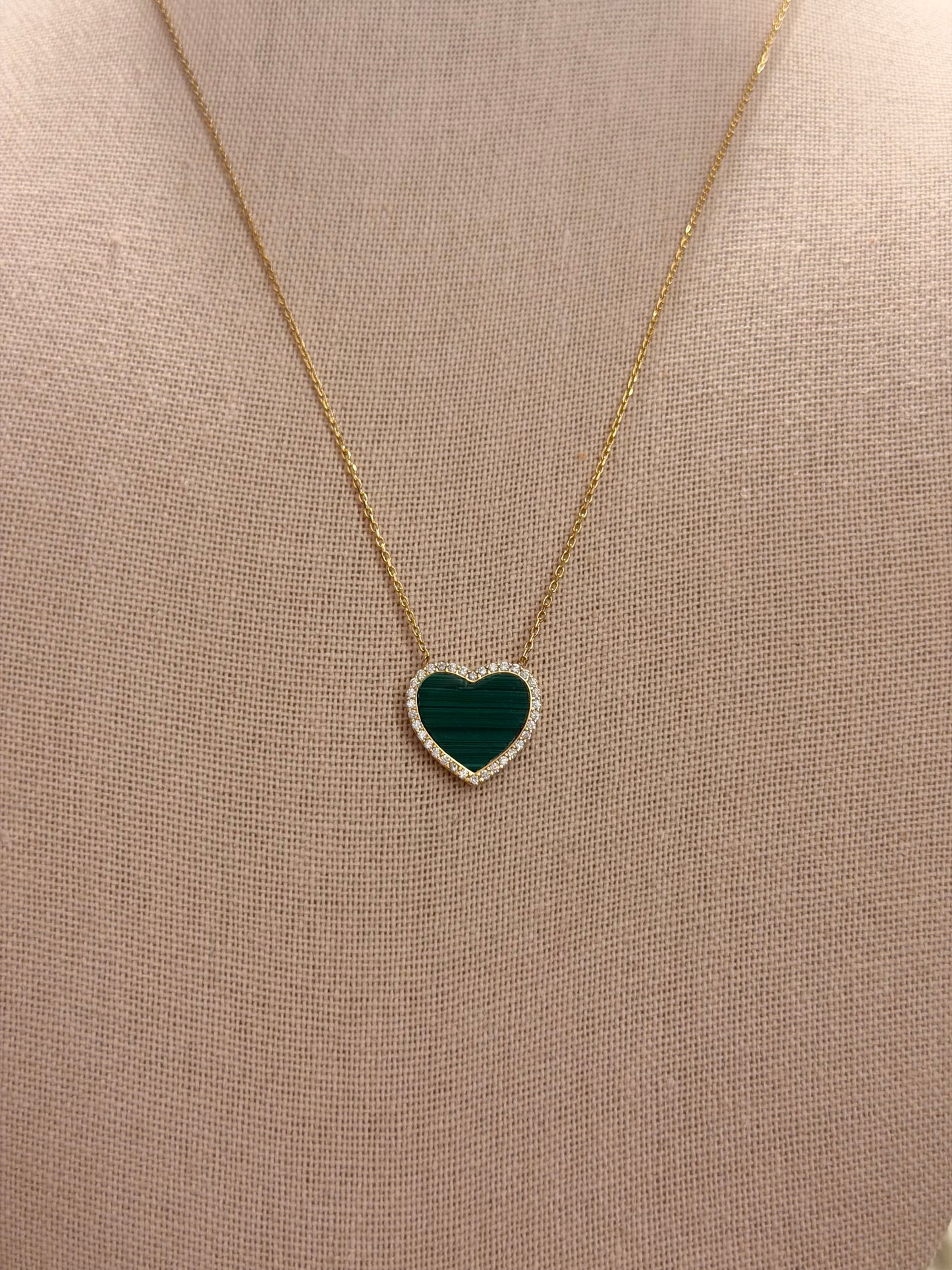 Cadena de Corazón Malaquita (Medium)