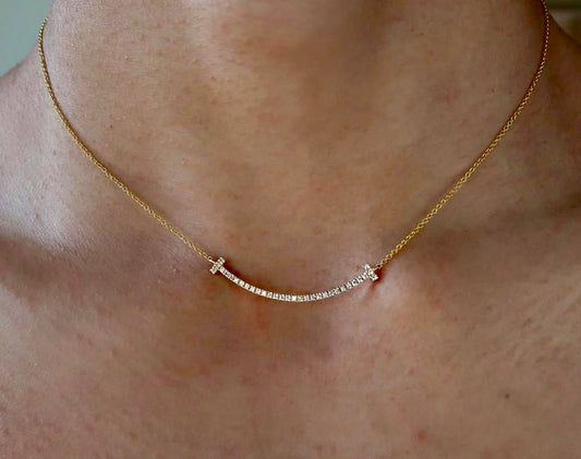Cuello Sonrisa con Cz Plata 925 Gold