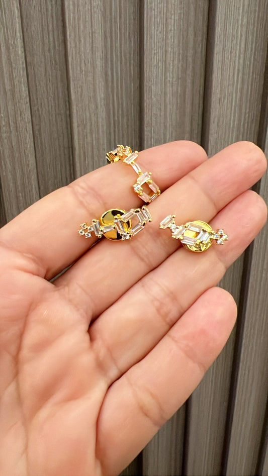 Set Carolina Herrera de baguettes cristales Gold