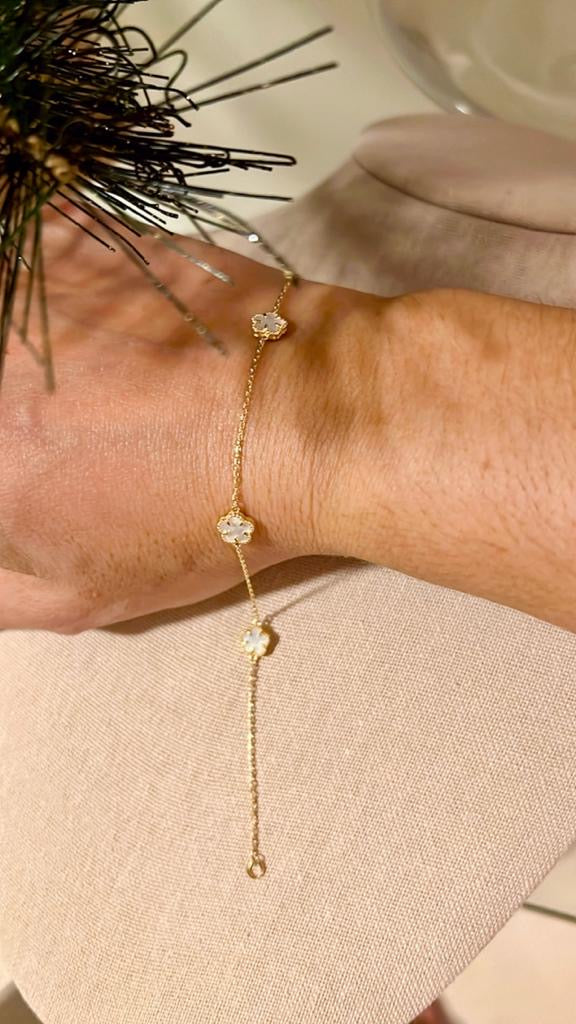 Brazalete de Oro Flor Madre Perla Small