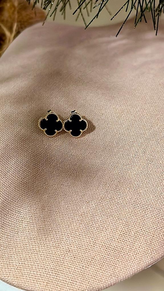 Aretes de Oro Flor - Onyx