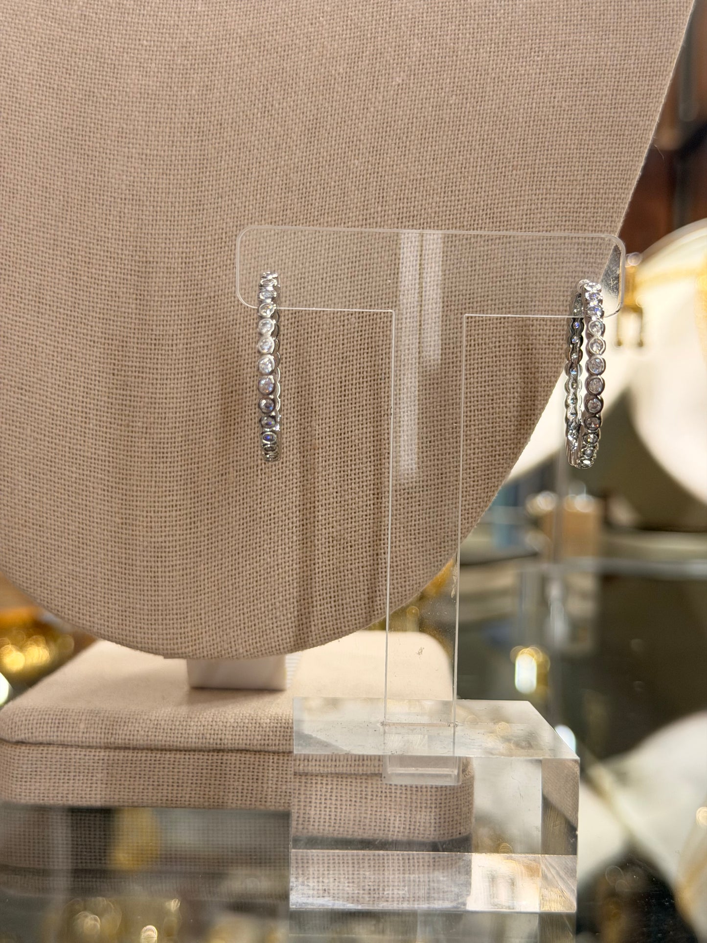 Argollas pequeñas rodinadas silver con Cz