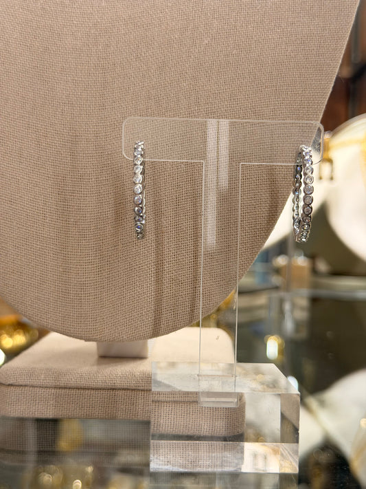 Argollas pequeñas rodinadas silver con Cz