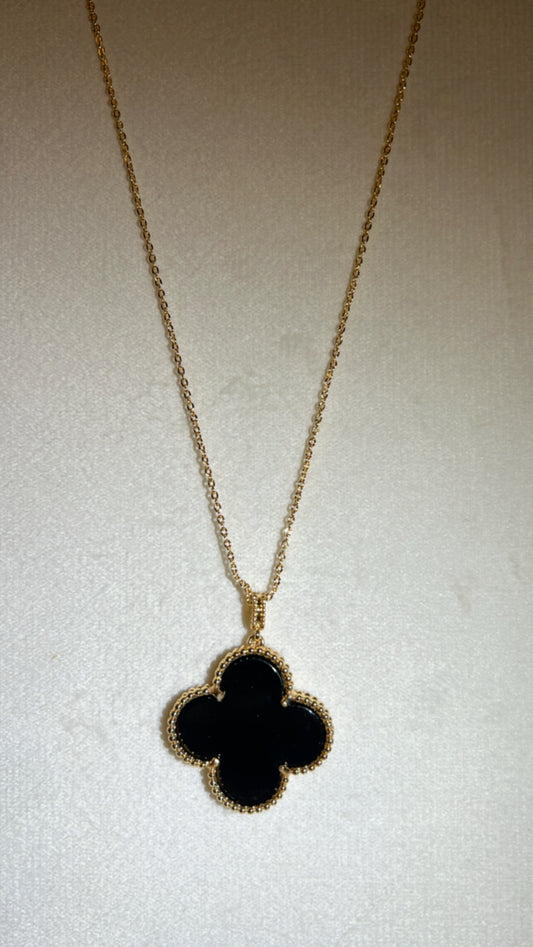 Cuello rodinado con digel de flor black grande
