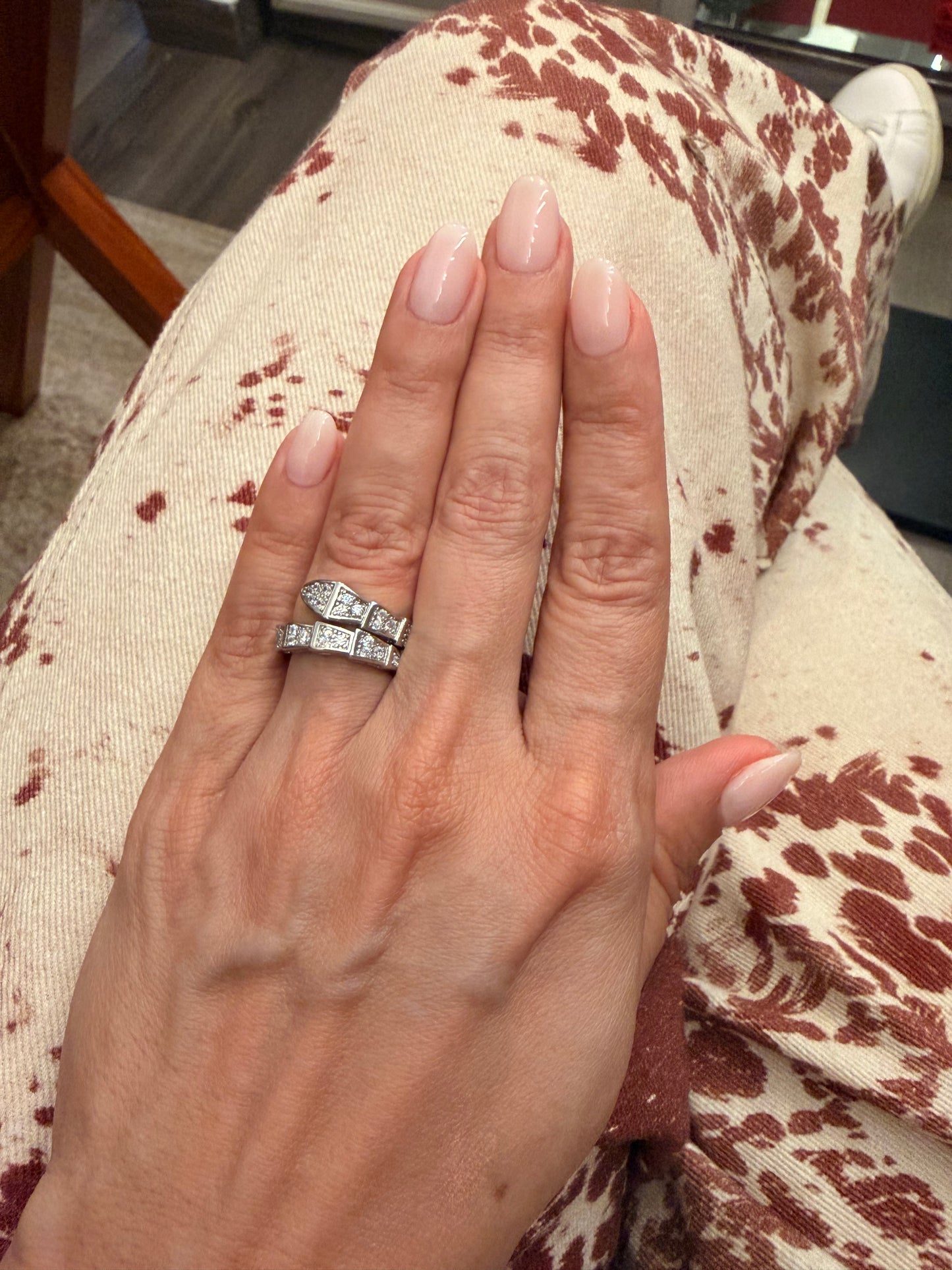 Anillo inspirado serpiente silver con circonias
