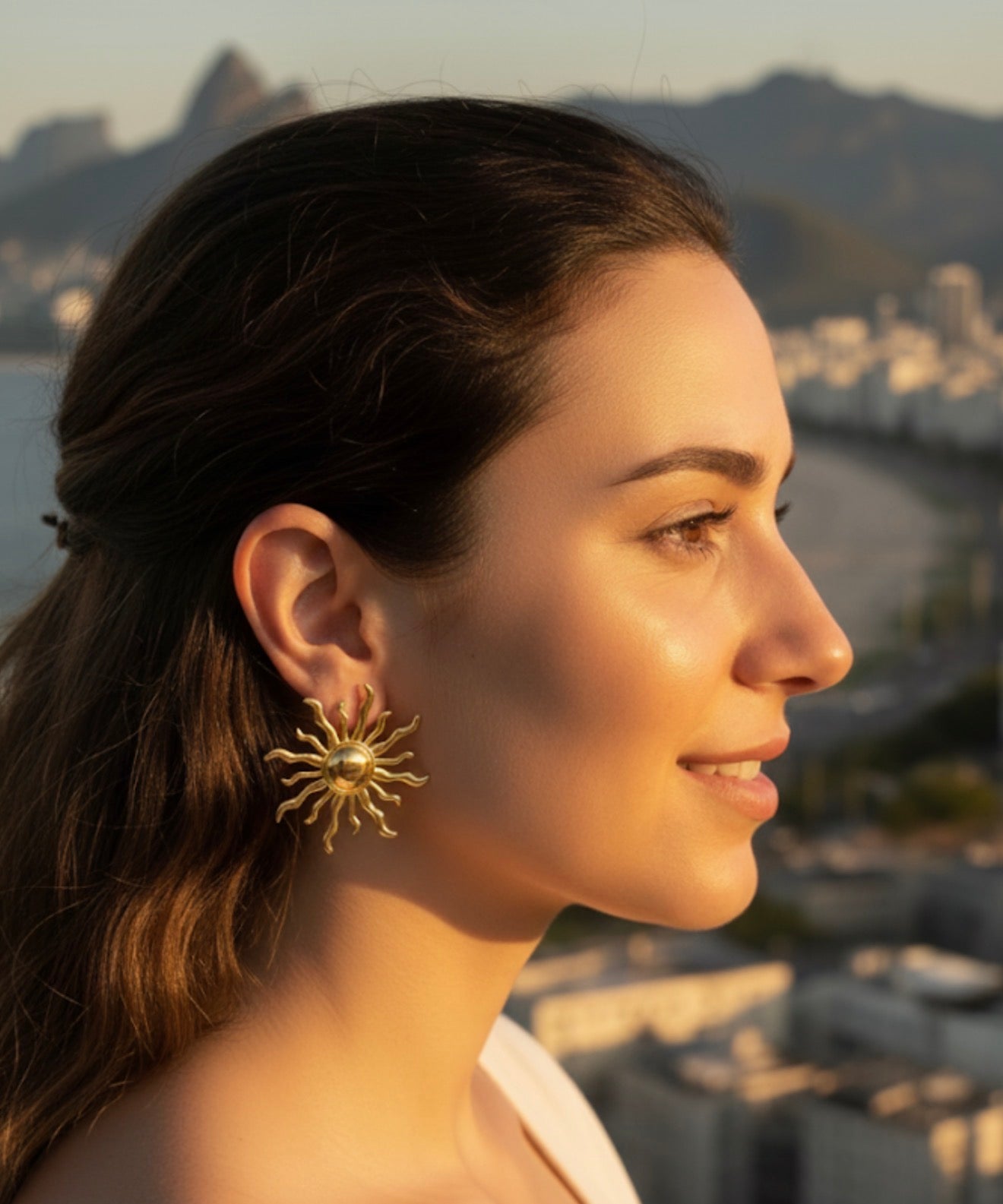 Aretes de Sol rodinados oro Golffield