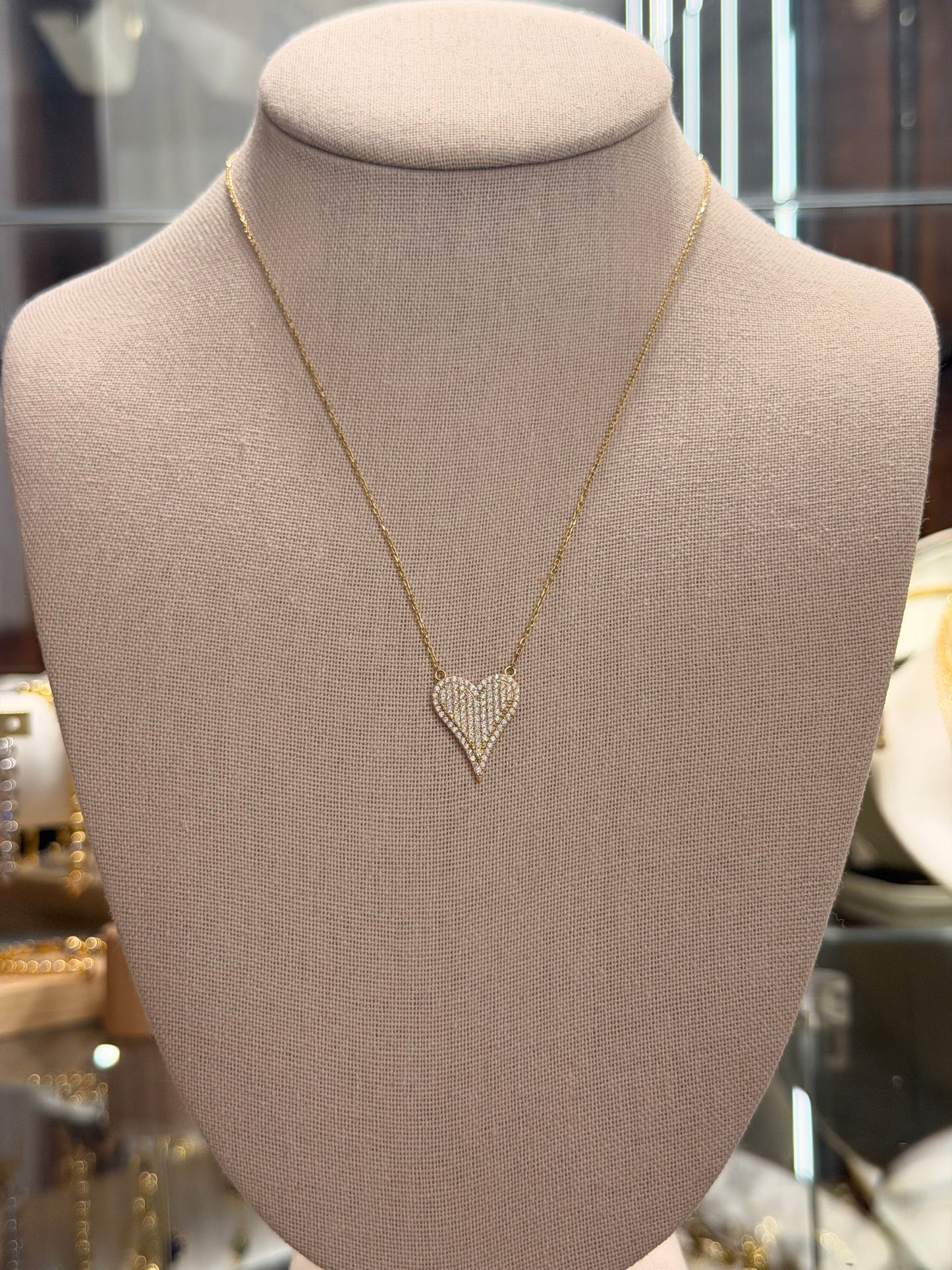 Cadena de corazón oro 18 kil con Cz