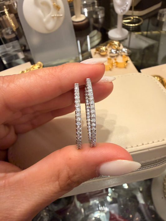 Argollas silver con Micropave