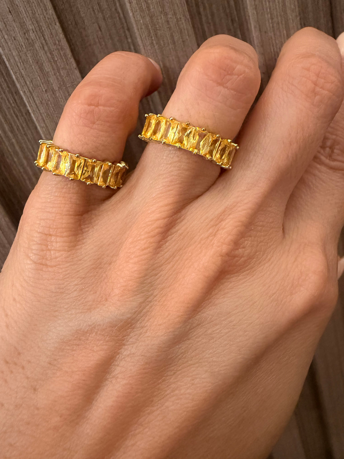 Anillo de baguettes Yellow rodinado