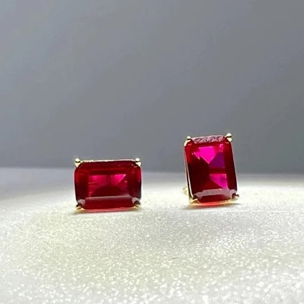 Aretes de Cristal Rojo