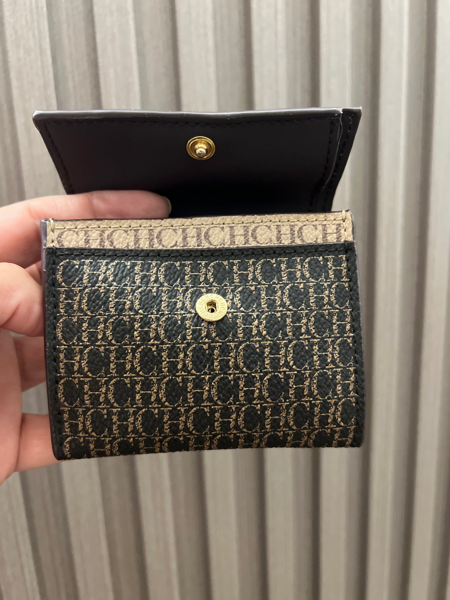 Carolina Herrera mini Wallet Caracas marrón beige