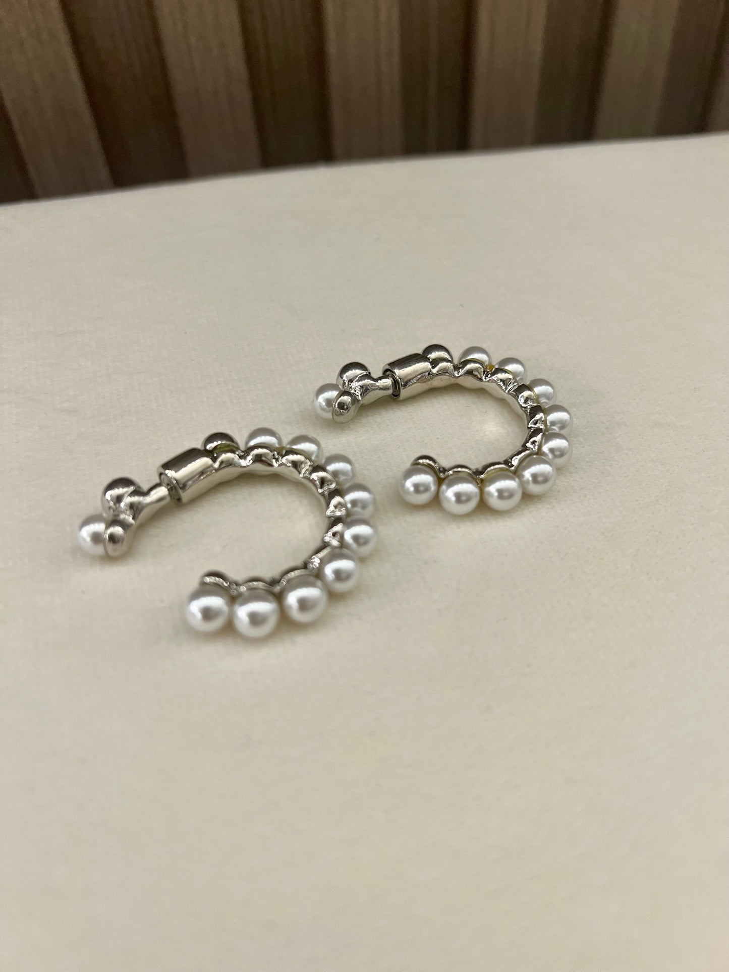 Argollas de perlas rodilladas Silver