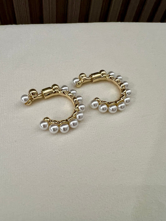 Argollas de Perlas rodinados Gold