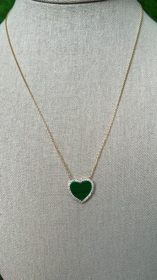 Cadena de Corazón Malaquita (Medium)